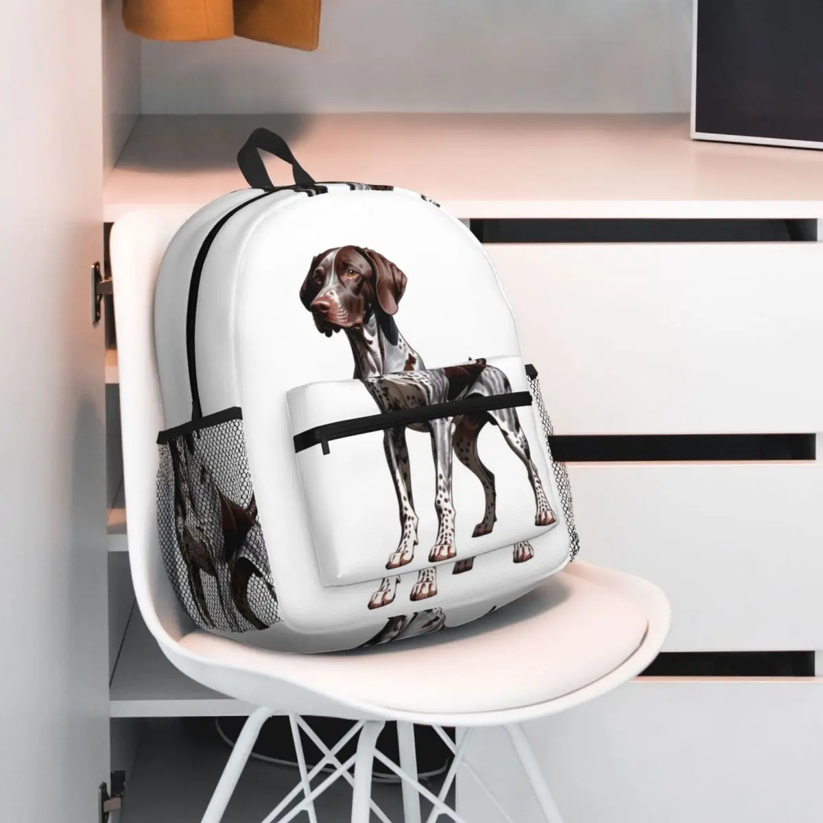 German Shorthaired Pointer Dog Bone And Paw Backpack Student BookBag Kids School Bag Computer Shoulder Bags for Boys Girls