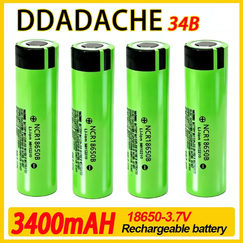 2026 NCR18650 3400mAh 3.7V 34B Neue wiederaufladbare Lithium-Batterie NCR18650B für Schraubmikrofon-Taschenlampenzellen
