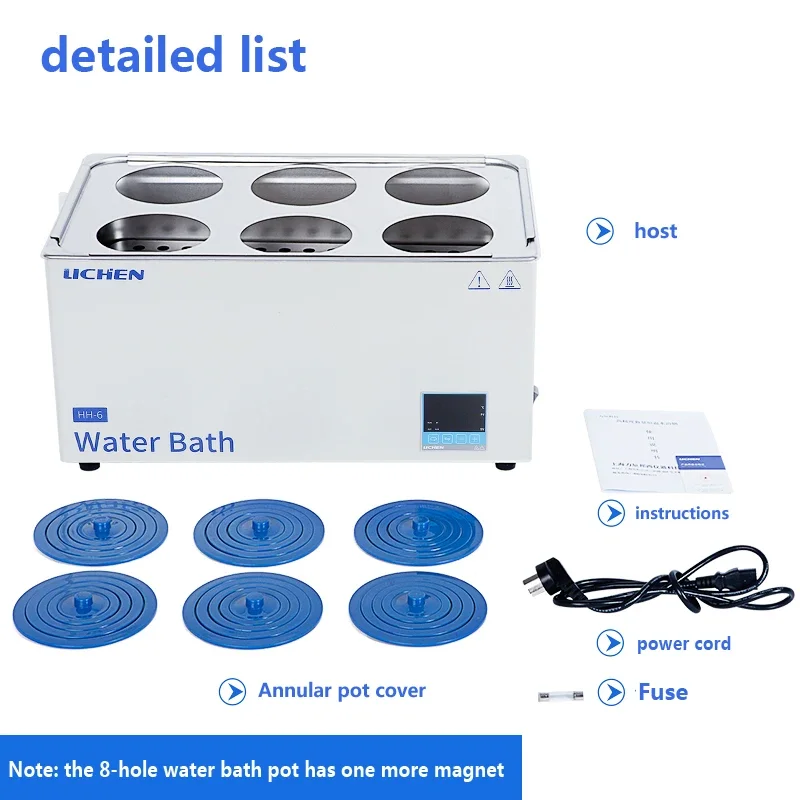 Riscaldamento elettrico Display digitale pentola per bagno d'acqua a temperatura costante singolo/doppio serbatoio per bagno d'acqua da laboratorio a 4/6/8 fori