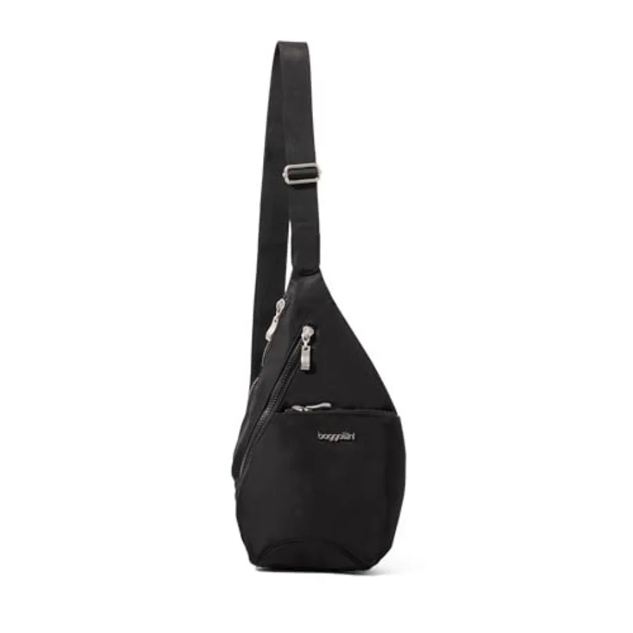 

Mini Sling - 12x7 crossbody sling bag for daily use, nylon fabric, black, lightweight and adjustable shoulder strap
