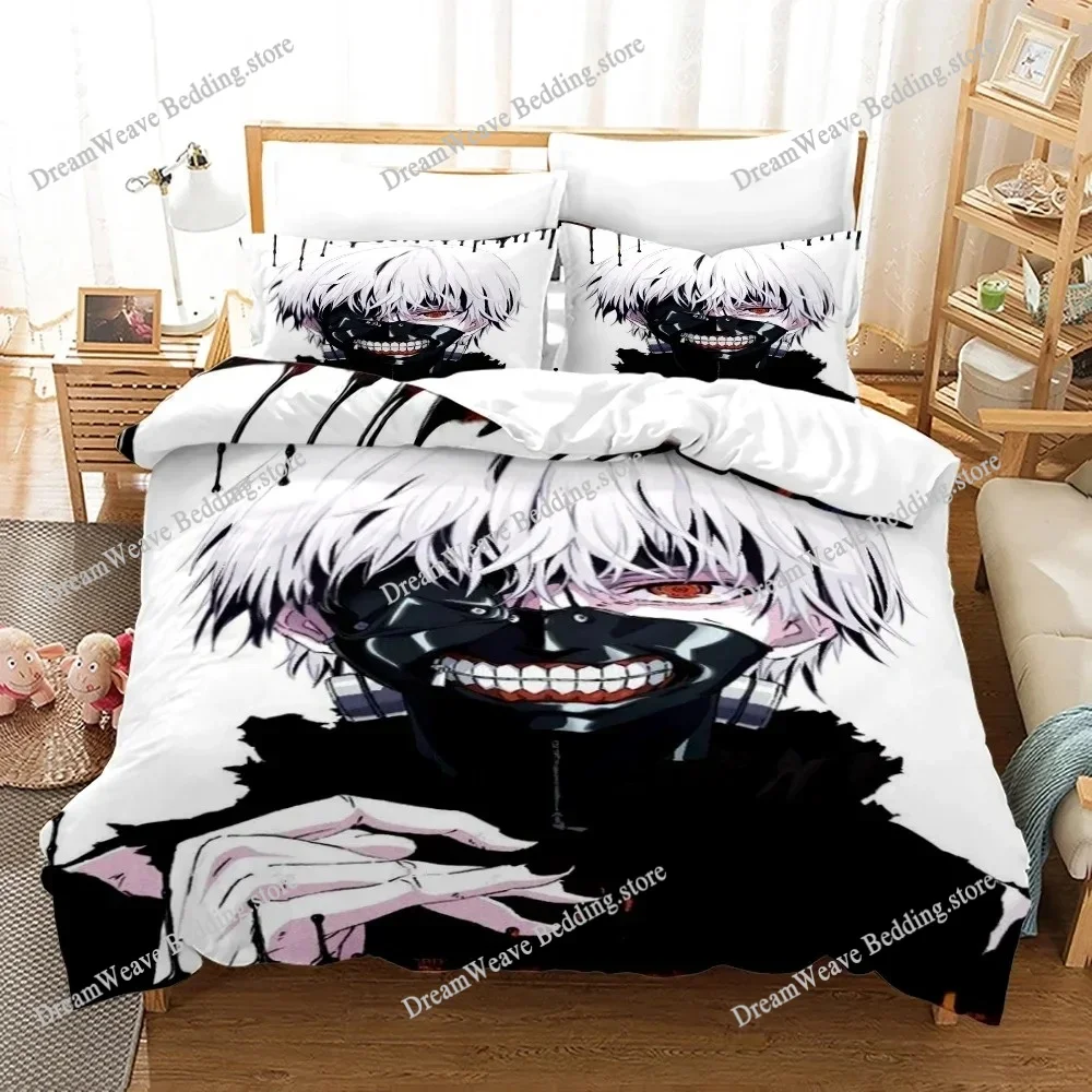 

3D Print Anime Tokyo Ghoul Kaneki Ken Bedding Set Duvet Cover Bed Set Pillowcase Comforter King Queen Size Quilt Cover