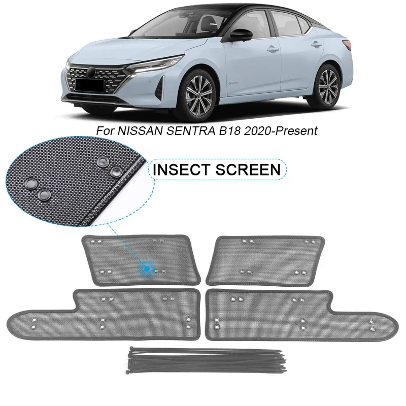 

4 шт. Защитная крышка для автомобильного воздухозаборника с защитой от насекомых для Nissan Sentra E-POWER B18 2020-2025, воздушный вставной сетчатый фильтр для решетки вентиляции гоночного гриля