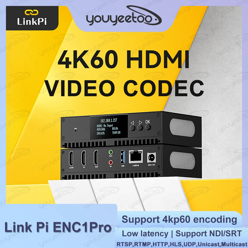 LinkPi 4K60ビデオエンコーダー ENC1 Pro HDMIデコーダー SRT NDI HX