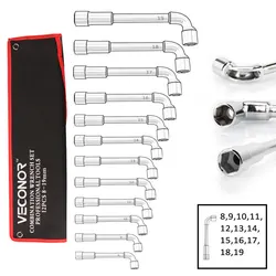 12PCS L-Typ Universal Steckschlüssel Set Rohr Hülse Wrench Spanner EINE Reihe von Tasten Multitools Mit Beutel pack