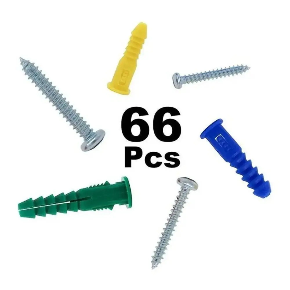 Plastic Material Wall Anchors Stable Hardness Strong Grip Force Screws Assortment Kit Tight Expansion Smooth Cutting