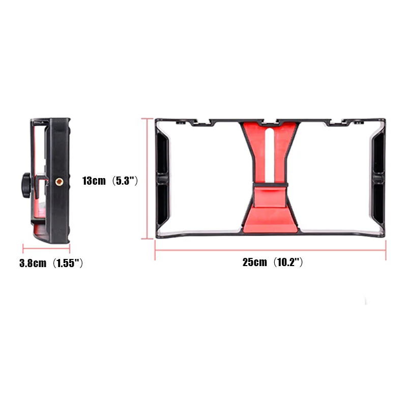 Video Camera Cage Stabilizer, Mount Holder, Handheld Frame, Filme, Smartphone Video Rig, Vlog Acessórios do telefone