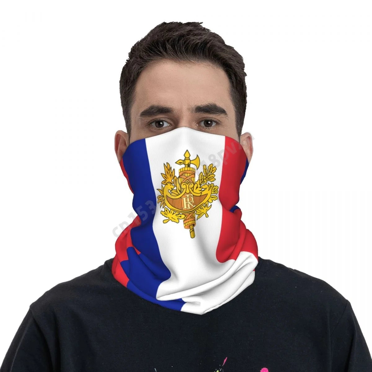 

France Flag French National Neckerchief Scarf Neck Face Mask Unisex Neck Warmer Seamless Bandana Headwear Cycling Hiking