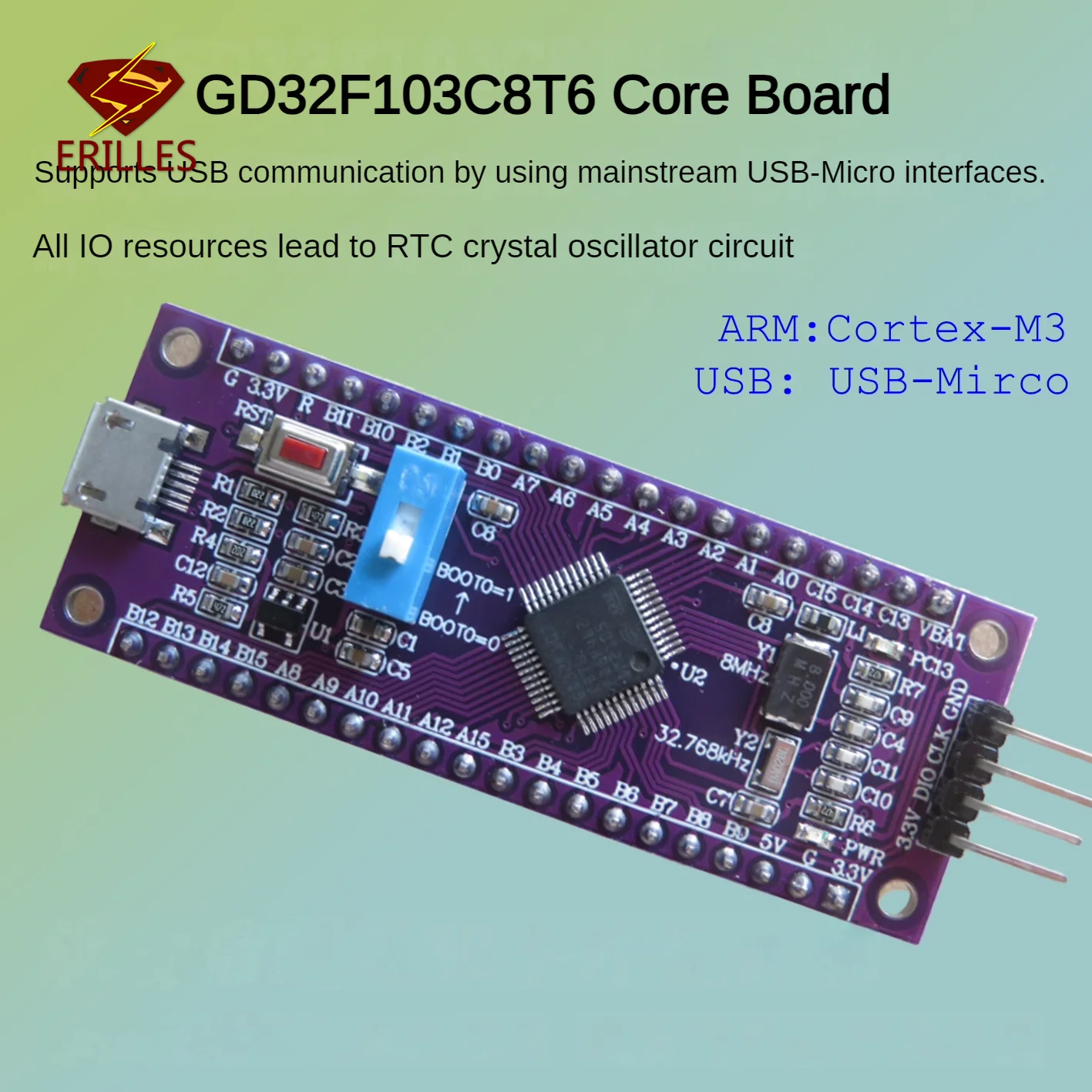 GD32F103C8T6 Core Board STM32 Development Board Cortex-M3 ARM Minimum System CBT6 Example Program USB-MICRO