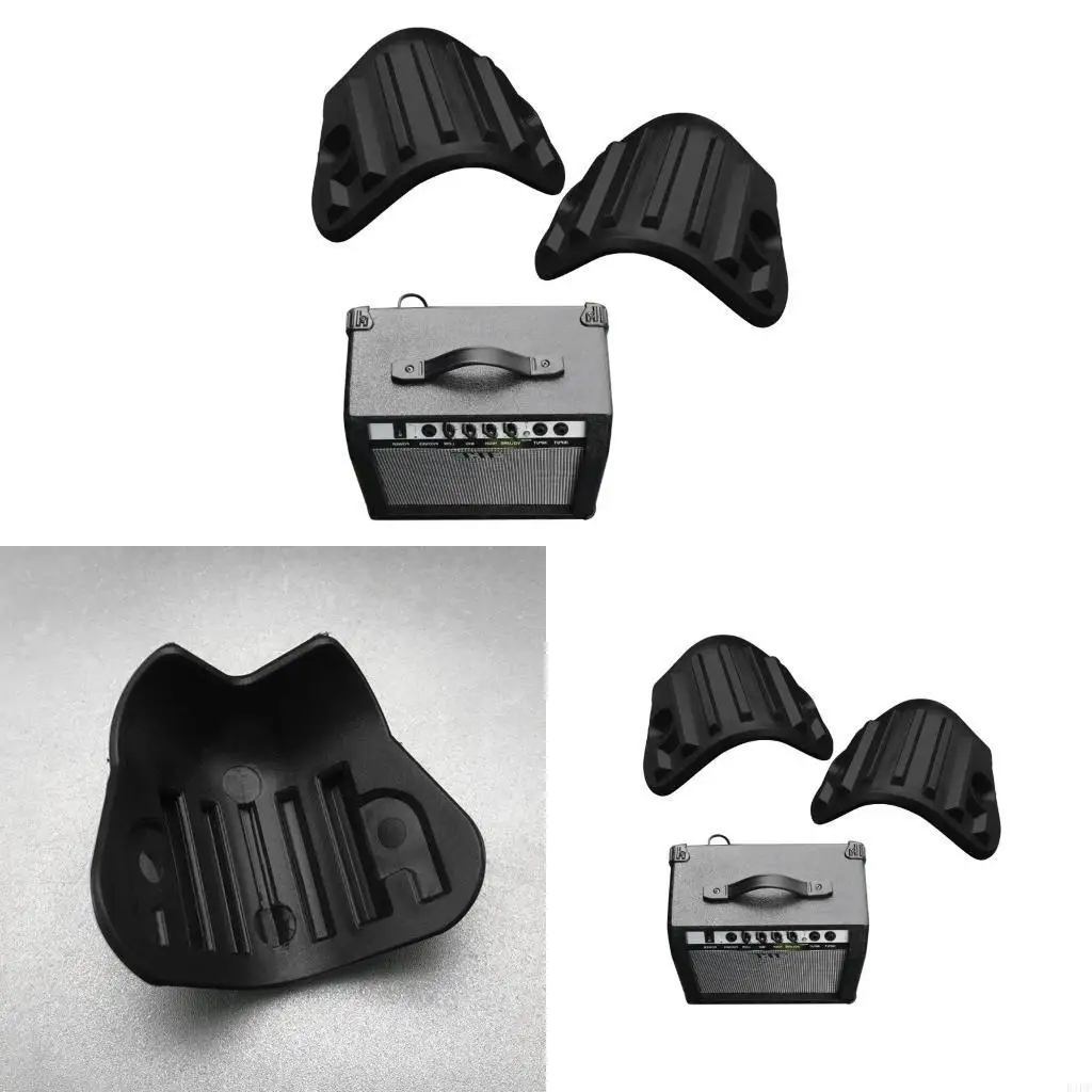 

E1PF 8Pcs Black Plastic Guitar AMP Speaker Cabinet Corner Protector Recplacement Amplifier Rounded Right Angle Guard Wrap