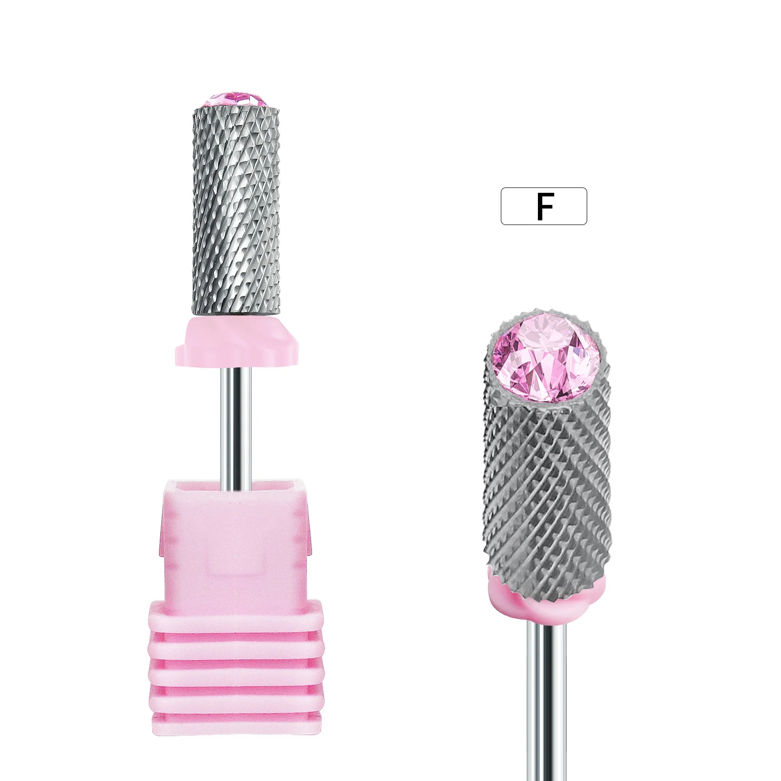 Brocas de carboneto para unhas, fresa de barril, manicure, decoração de strass, cabeça de moagem, acessórios elétricos rotativos para lixas de unhas