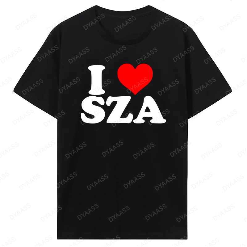 90年代のヒップホップラッパーのレトロな半袖ストリートプリント「I Love Sza Good Days」文字入りコットンTシャツ（男女兼用）