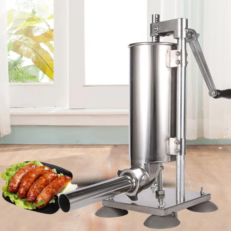 

Sucker With High Meat Filling Tool 4L Vertical Stainless Steel Sausage Stuffing Machine Household Hand-Operated Sausage Machine