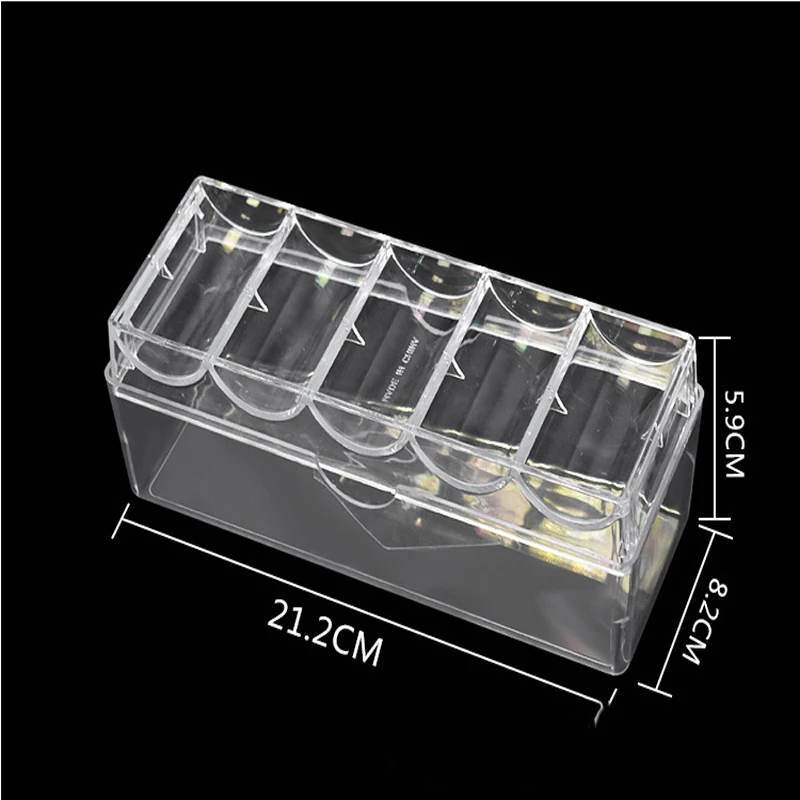 Acrylic Poker Chips Case Transparent Texas Hold'em Card Tray Chip Rack Clear Chip Holder Card Deck Holder Chip Carrier