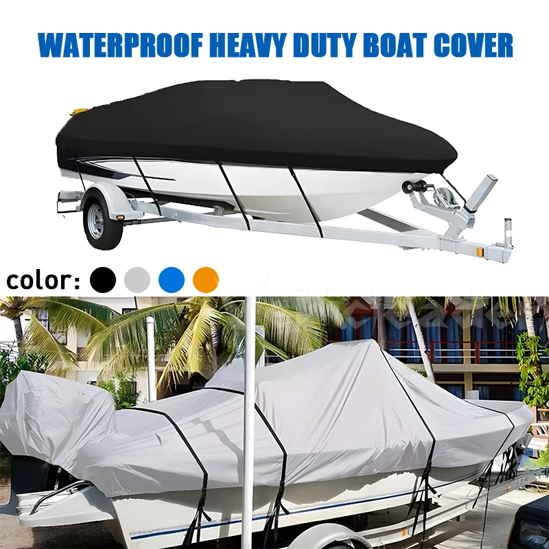 

Чехол для лодки, 11-22 футов, водонепроницаемый, с защитой от УФ-лучей, сверхмощный, 190 т, морской холст, яхта, защита на открытом воздухе, прицепный, серебристый, светоотражающий