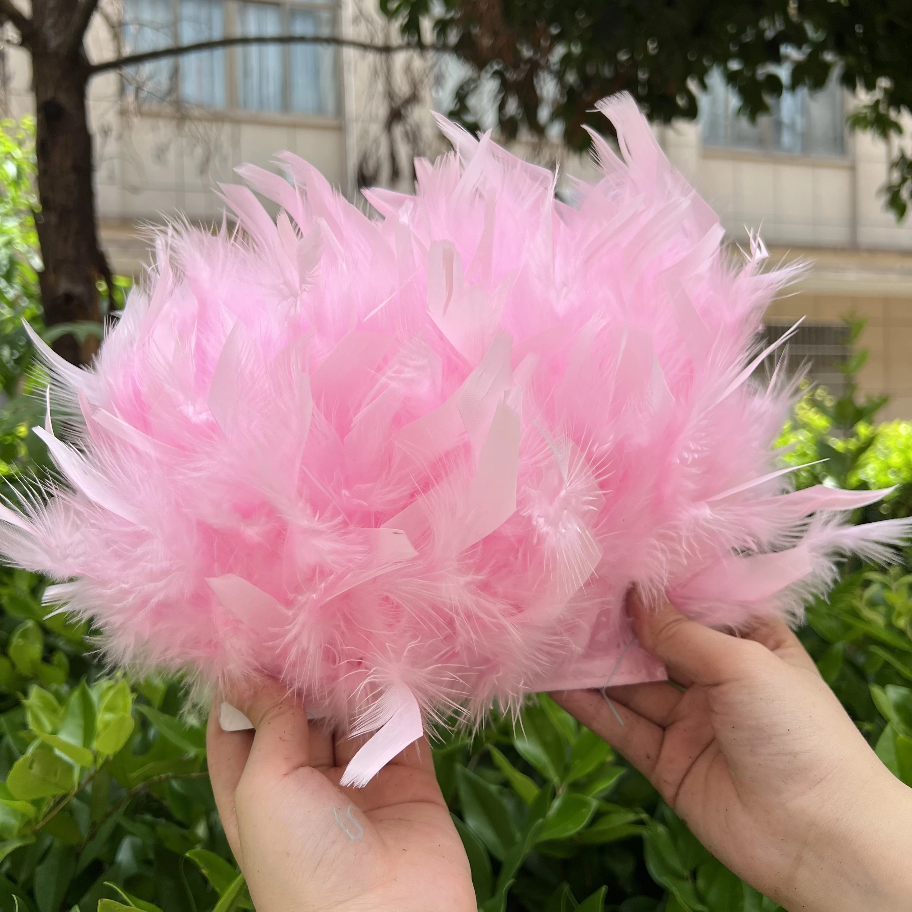 Feather Trim Marabou - 10-15cm Turkey Feather Fringe Trim Natural