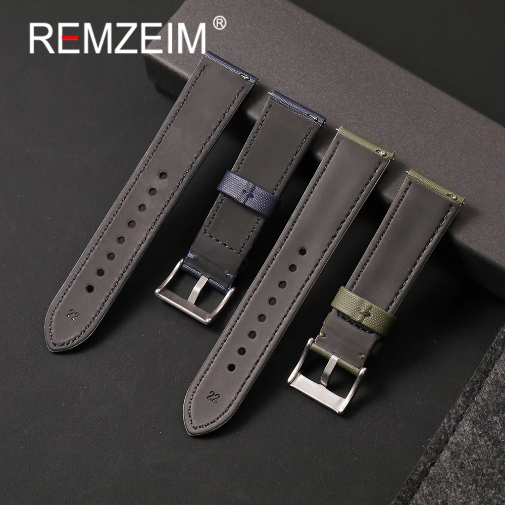 20 мм 22 мм нейлоновые ремешки из парусной ткани, высококачественный ремешок для часов, быстросъемный браслет для часов, мужской и женский спортивный браслет