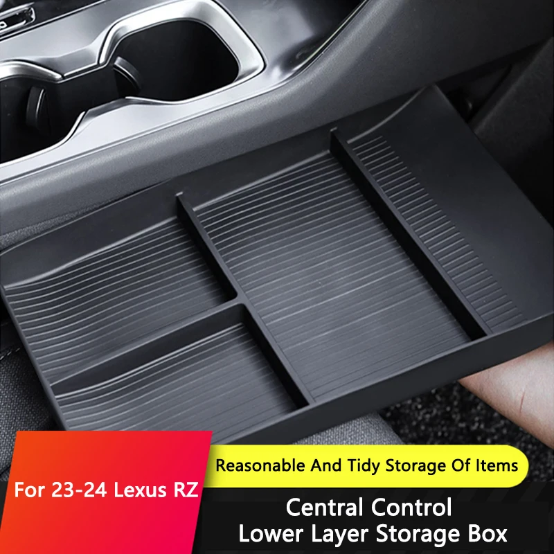 QHCP Central Control Lower Layer Storage Box Interior Storage Tray Division Plate Waterproof Partition For 2023-2024 Lexus RZ