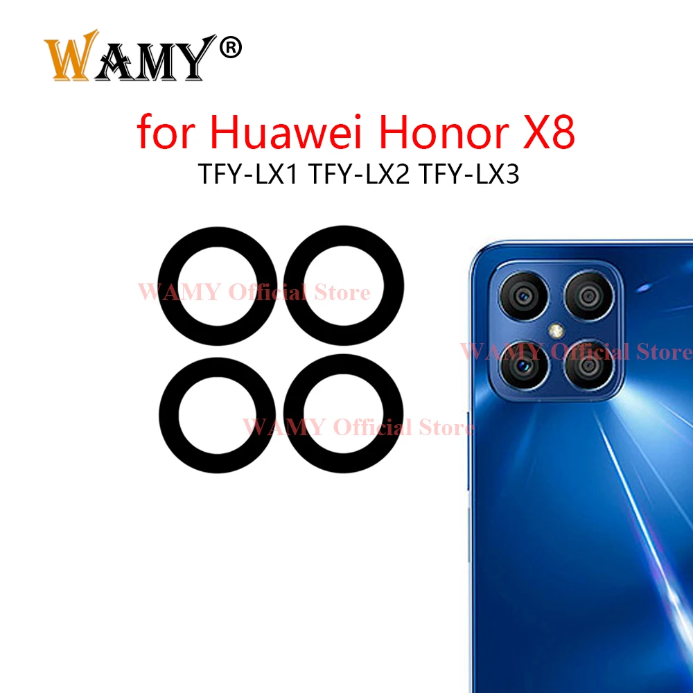 WAMY Rear Back Camera Glass Lens Replacement for Huawei Honor X8 With Sticker