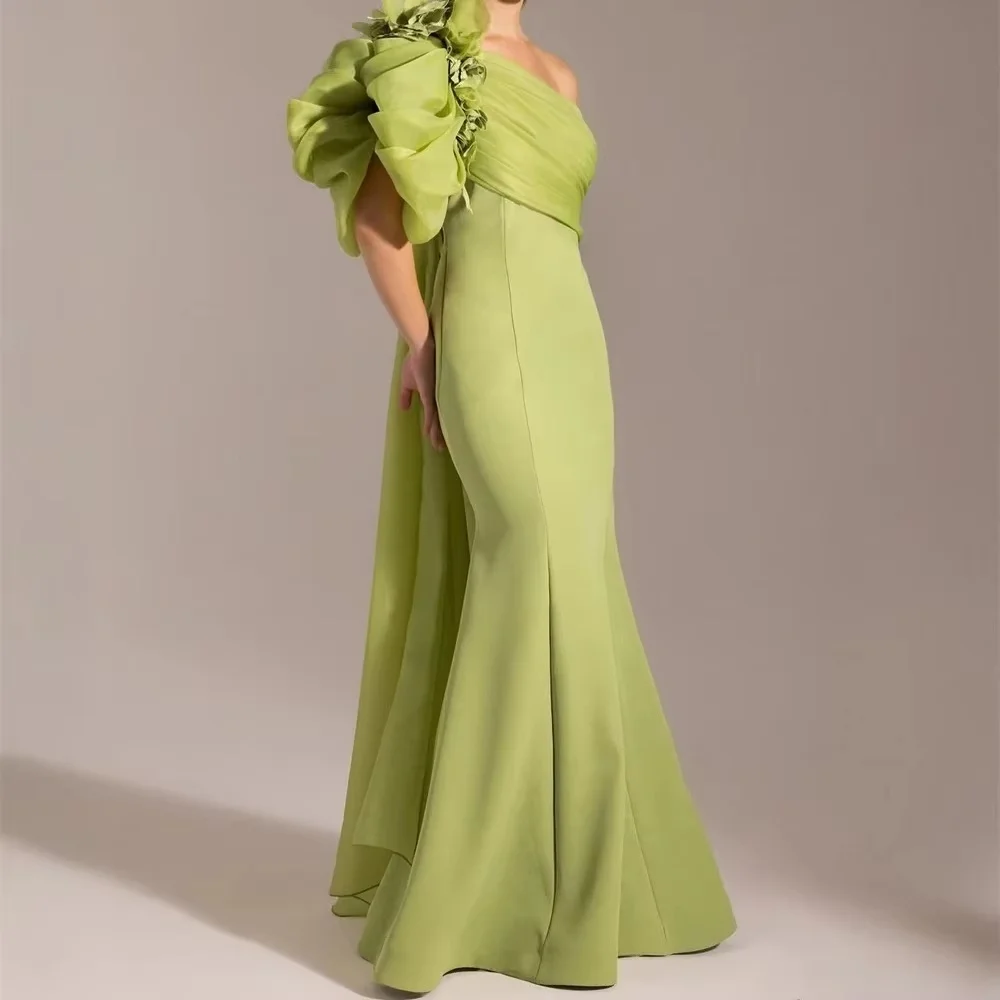 Customized Mermaid Evening Dress Gorgeous Sleeveless Prom Dresses Ruched Formal Occasion Shining Ruffles Party Gown Robe Soiree