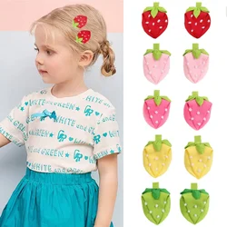 Oaoleer 2Pcs/lot Cute Strawberry Hair Clips For Baby Girls Cartoon Fruits Hairpins Barrettes Kids Headwear Hair Accessories Gift