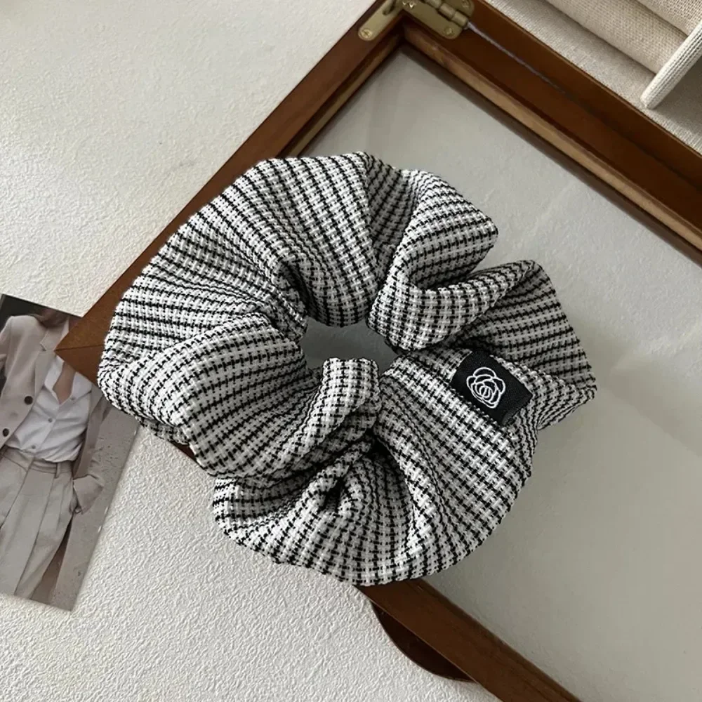 Nova moda strass feminino seda scrunchie elástico artesanal cabelo preto banda rabo de cavalo titular bandana acessórios para o cabelo