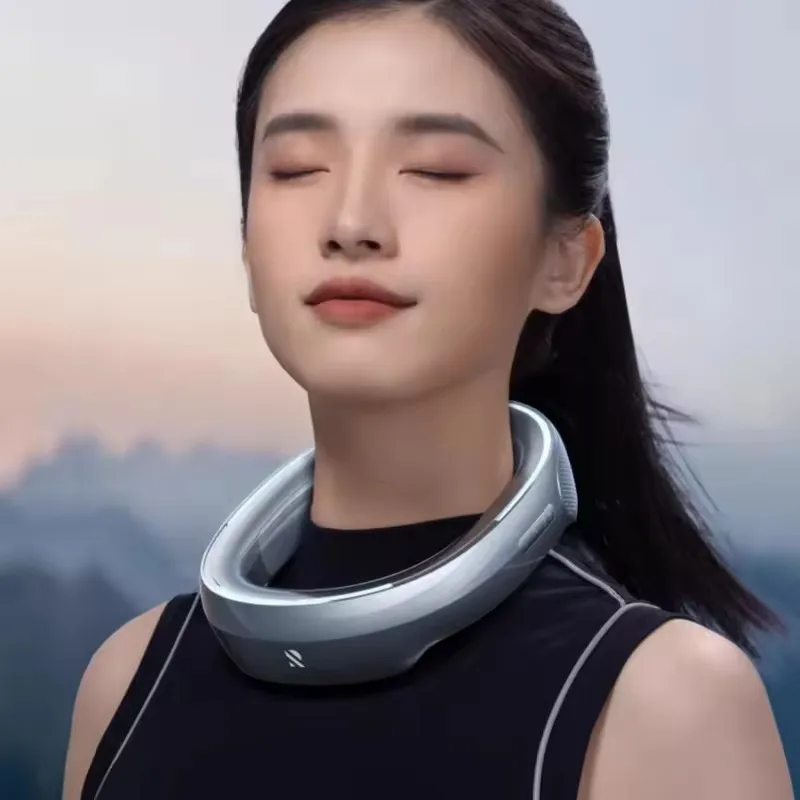 2025 جديد الرقبة تكييف الهواء مروحة ضاغط ذكي التبريد في الهواء الطلق منخفضة الضوضاء USB شحن مروحة محمولة أنيون تنقية