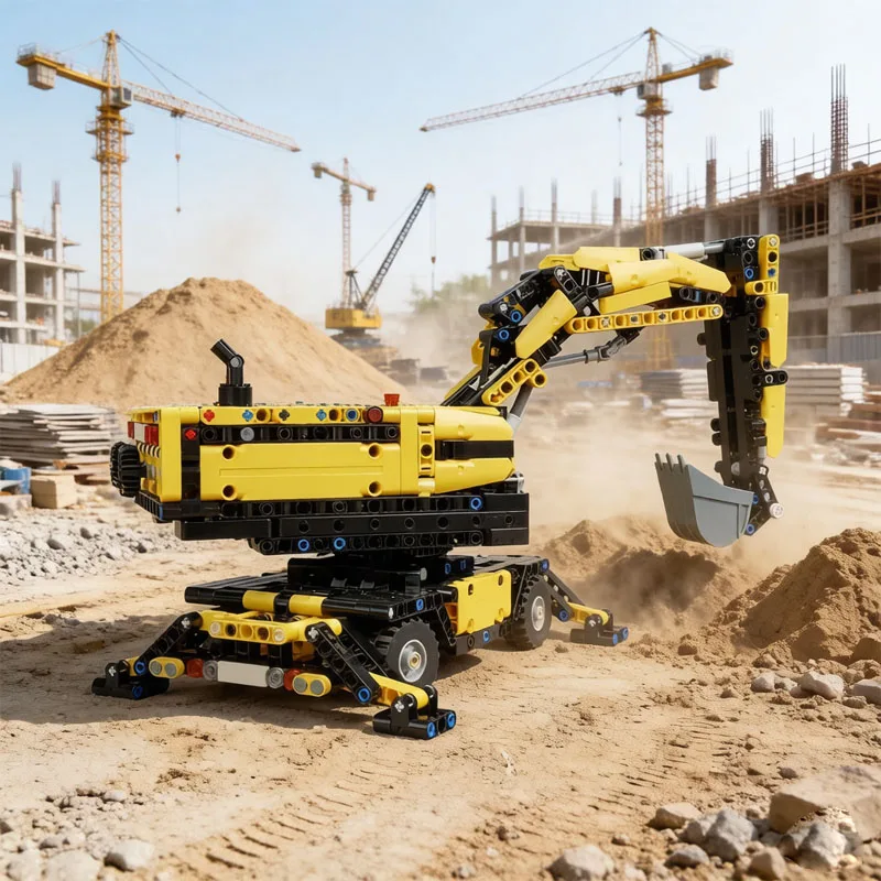 MOC-210719 Brick Excavator Building Block Model Display 1338 Pieces Adult Christmas and New Year Toy Gift
