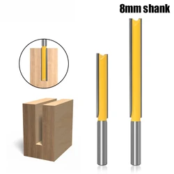 1/2PCS Extended Straight Edge Trimmer 8mm Shank Alloy Woodworking Milling Cutter Computer Engraving Machine Slotting Tool