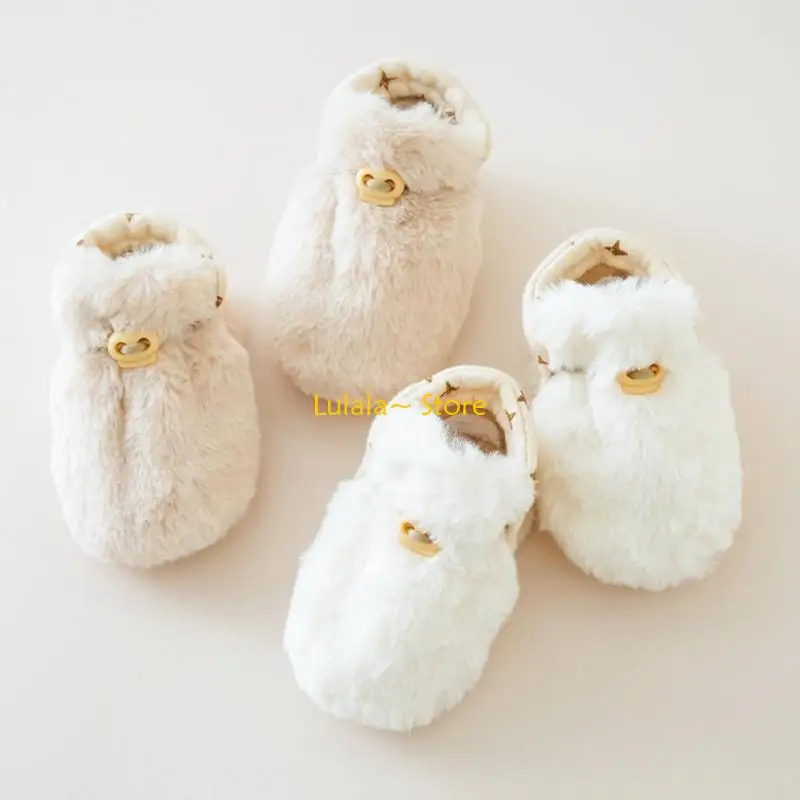 Y4QA أحذية أطفال شتوية دافئة للأطفال الصغار أحذية أرضية قطيفة مضادة للانزلاق لتعلم المشي من 0 إلى سنتين للأولاد والبنات #3