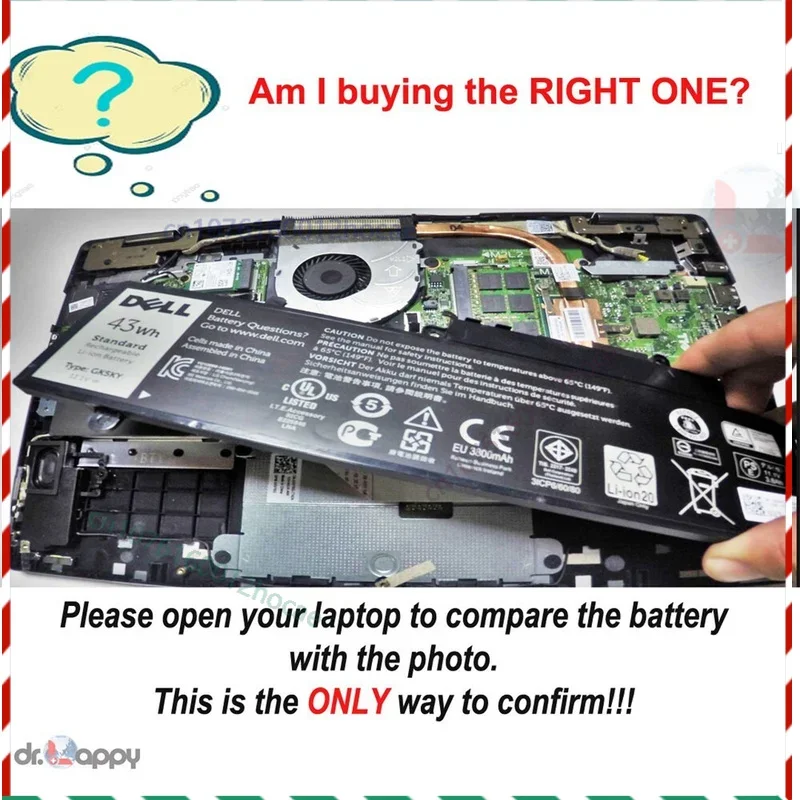 Nueva batería F3YGT de 4 celdas, 60Wh, 7,6 V, para Dell Latitude 7390 P28S002 (no 2 en 1)