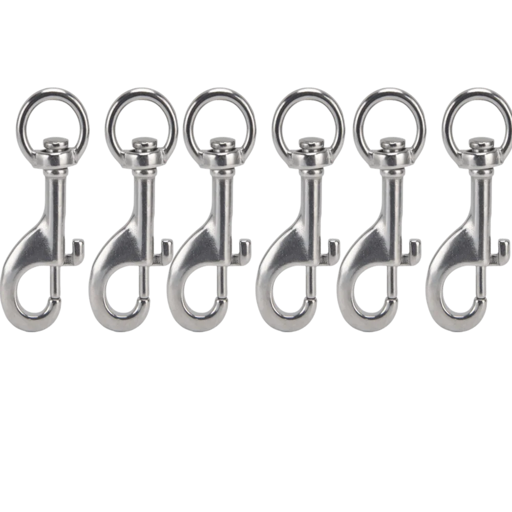 6pcs Sturdy Marine Grade Rotating Snap Hooks Single Ended Heavy Duty Swivel Eye Bolt Hooks Trigger Bolt Hooks For Marine Use