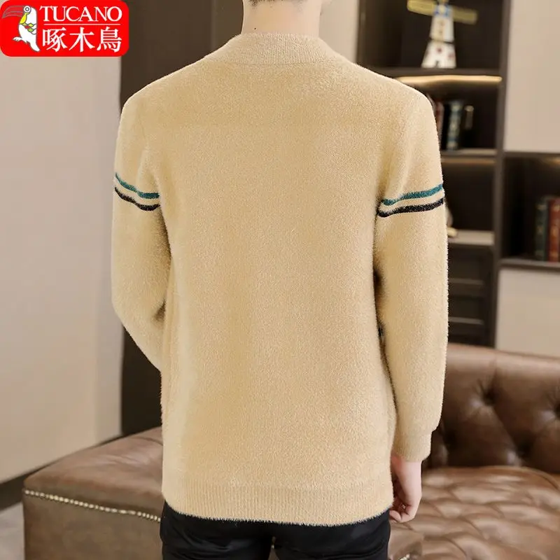 Men's fashion cardigan new trendy casual sweater jacket slim spring and autumn knitted sweater