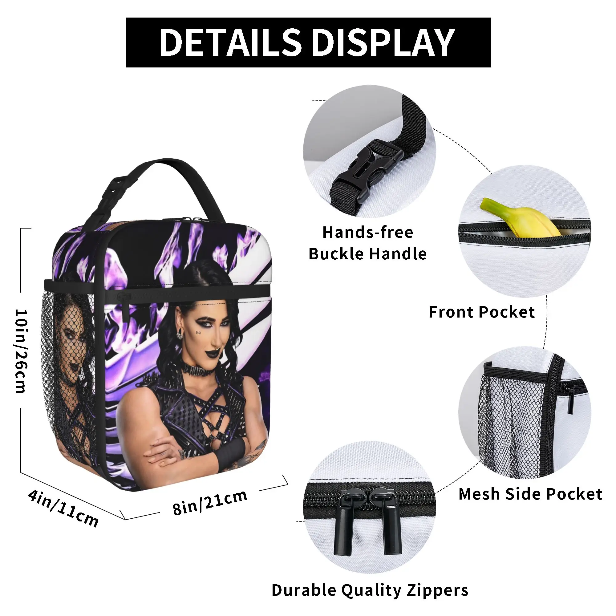 Rheas Ripleys Isolierte Lunchtasche, Thermotasche, wiederverwendbar, auslaufsichere Tragetasche, Lunchbox, Lebensmittelaufbewahrungstaschen, Schule, Picknick – Detail 6