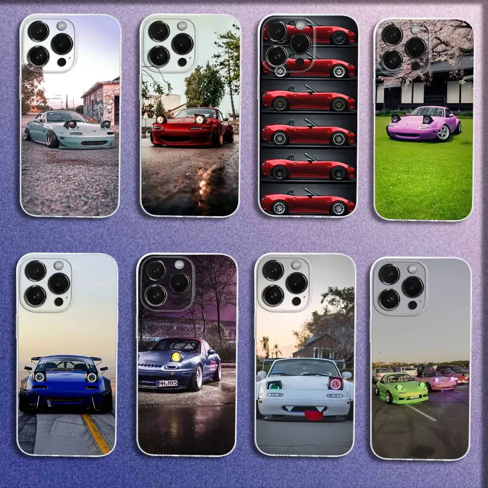 

Phone Case For iPhone 16,15,14,13,12,11 Plus,Pro,Max,XR,XS,Plus,E,Mini Cool M-Miata Car M-MX5 Transparent Cover