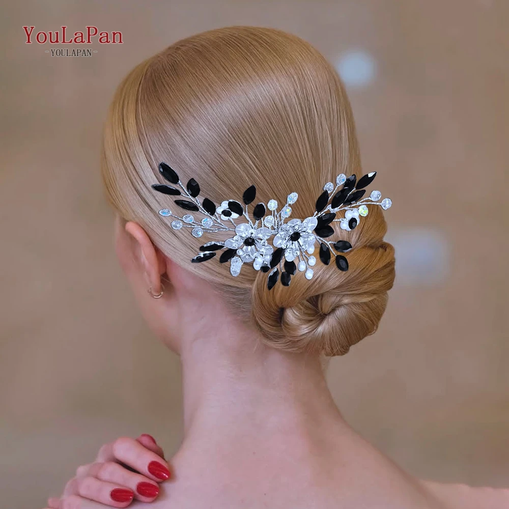 

YouLaPan Wedding Bride Rhinestone Hair Comb Pearl Headpiece Bridesmaid Headdress Shiny Hair Ornaments Fashion Headwear HP908