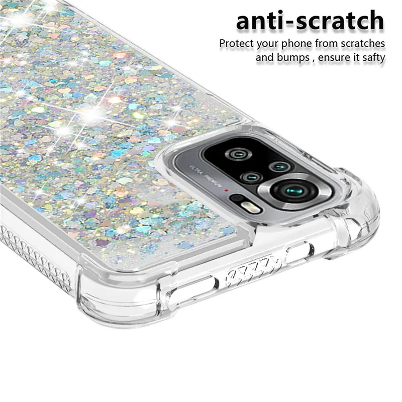 Glitter Quicksand Phone Case For Xiaomi Redmi Note 10 9 8 Pro 10S 9S 9T 4X Case Liquid Cover for Redmi 9T 10 7A 6 4X Cases Coque