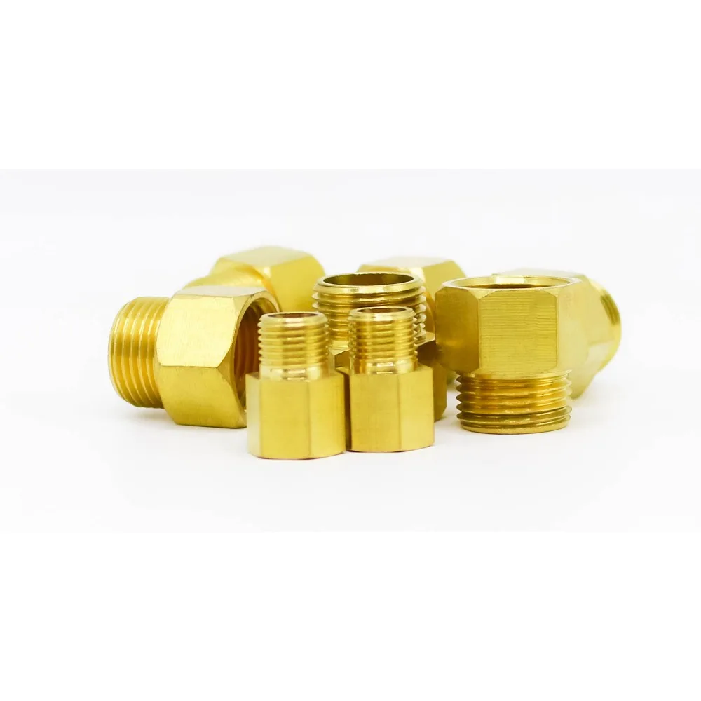 M10 M12 M14 Female Metric Thread M4-M20 1/8-1/2 BSP Male Hex Reducer Coupler Brass Plumbing Fitting Connector Pressure gauge