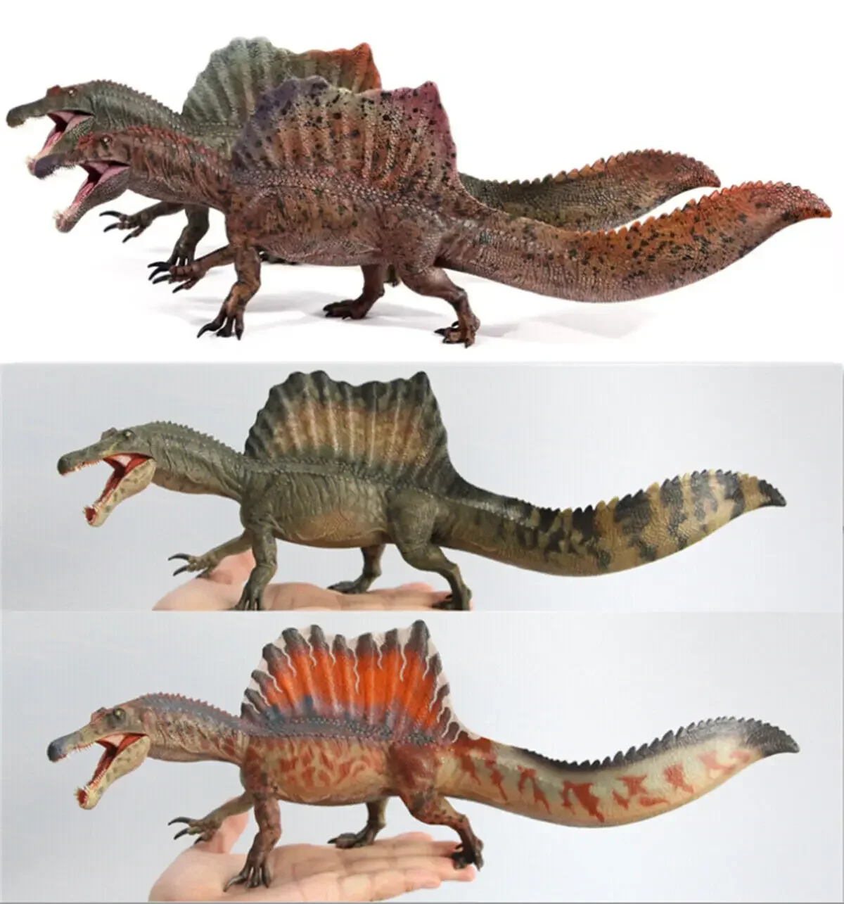 Haolonggood 1/35 Scientific Spinosaurus Model Dinosaur Animal Figure Collector Decor NEW Color Scheme Painted Adult Toy Gift