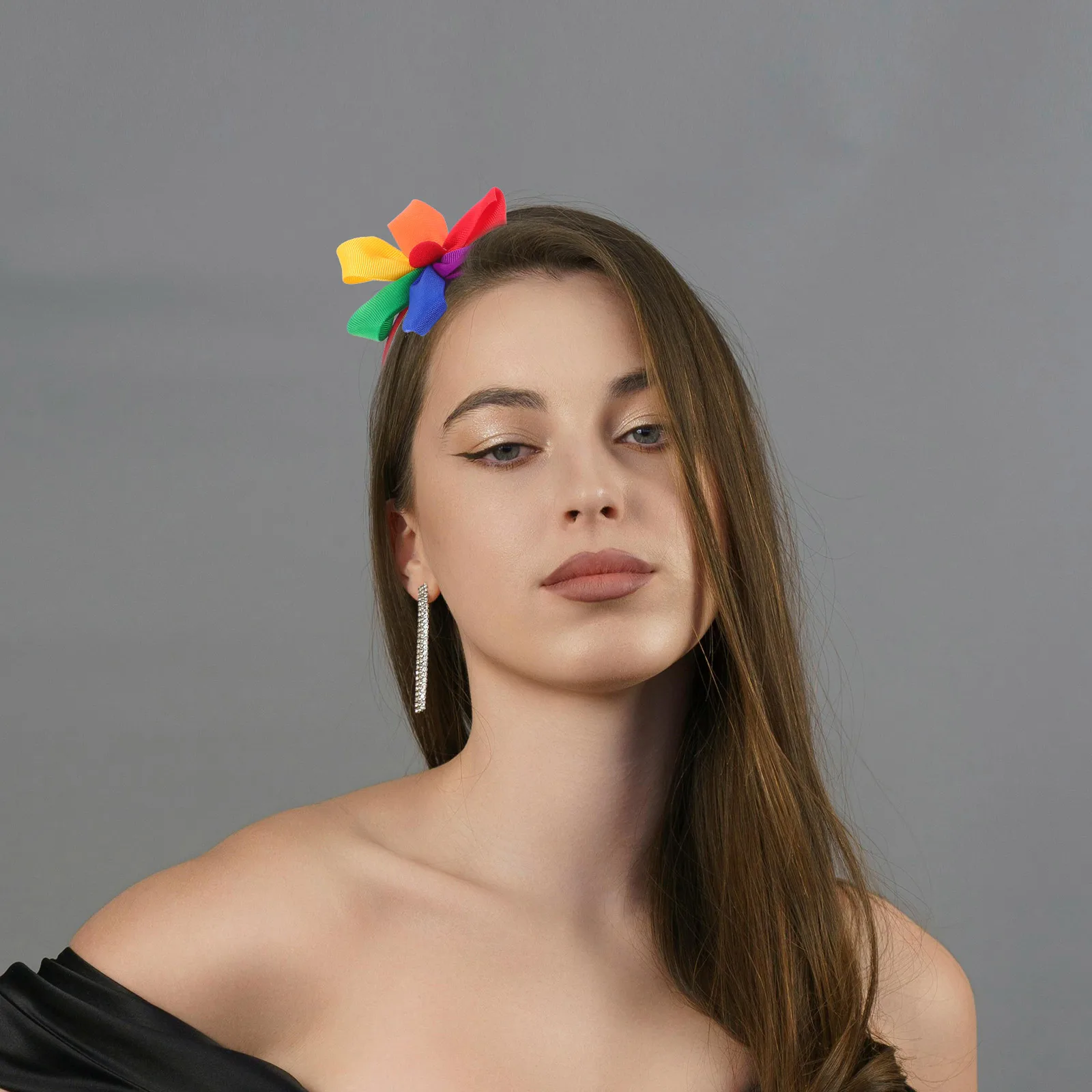 

1pcs Rainbow Headband For Women Multicolor Flower Month Festival Party Accessories Hair Styling Tool