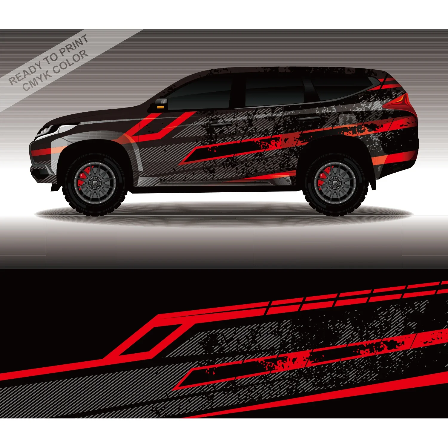 Rally Car Car Full Wrap Sticker Car Decal Decorative Cut Body Racing Graphic Decal Vinyl Wrap Modern Design Red Retro