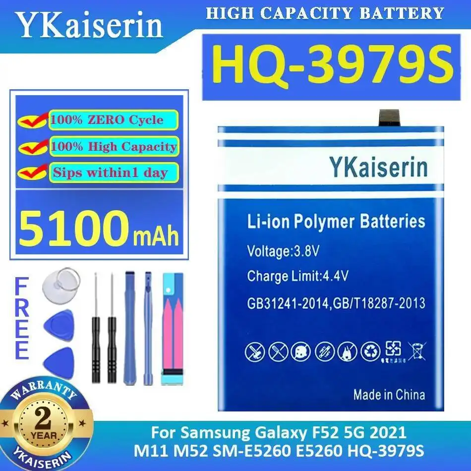 

Для Samsung Galaxy F52 5G 2021 M11 M52 SM-E5260 E5260 HQ-3979S экологически чистый аккумулятор мобильного телефона 5100 мАч