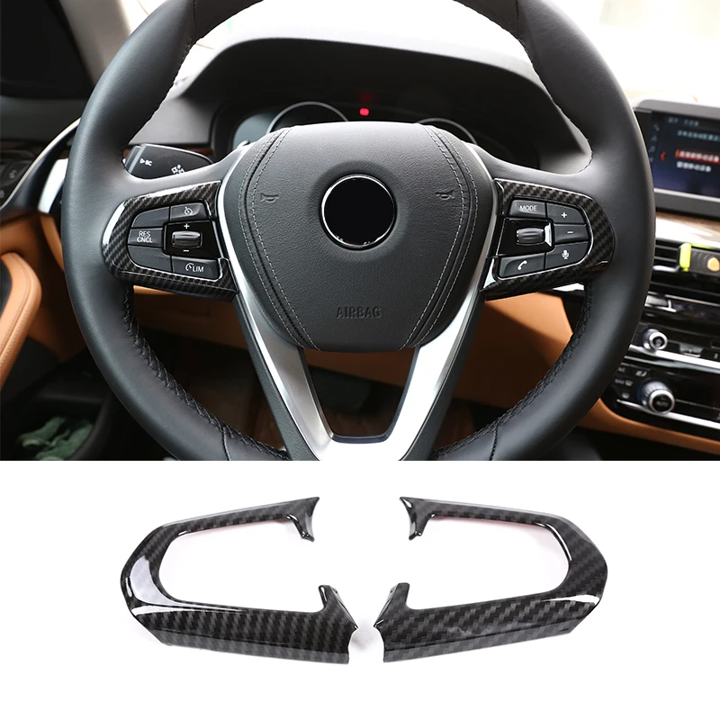 

For BMW 5 Series G30 2018-2021 ABS Car Steering Wheel Button Frame Cover Trim Sticker Car Interior Modification Accessories