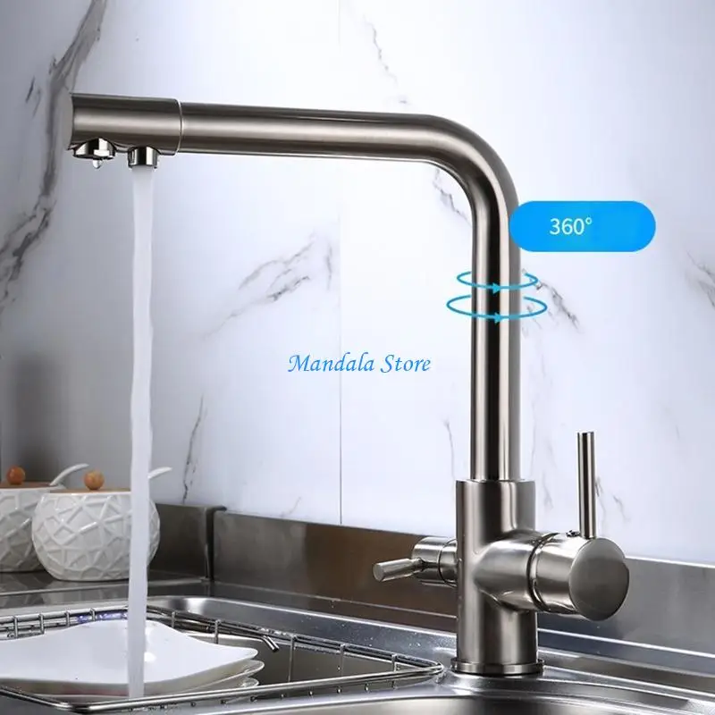 U2JC المطبخ مياه الشرب صنبور المنزل منقح مرشح مياه الحنفيات منفذ مزدوج المياه خلاط الساخن والبارد صنبور مصرف #4