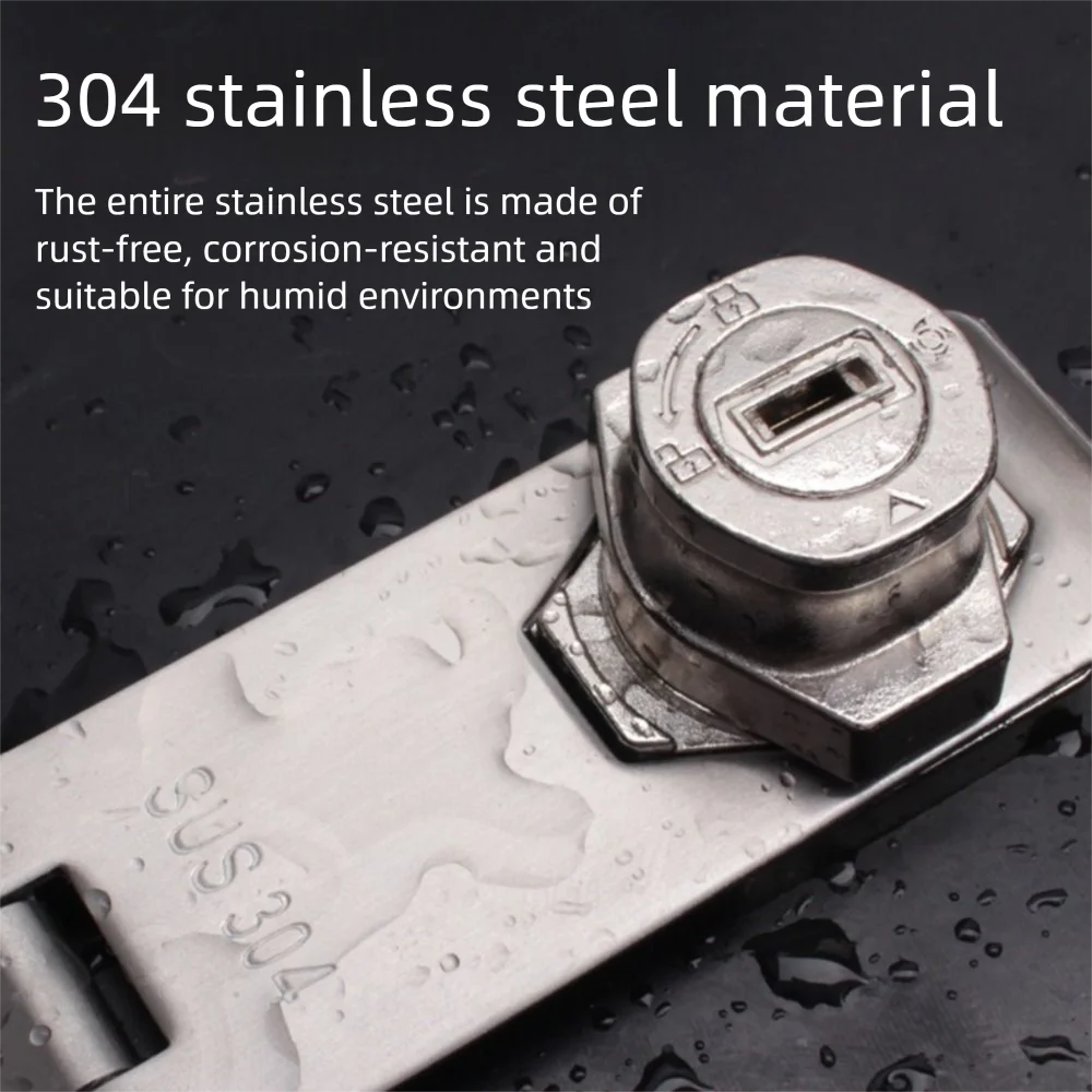 

New Zinc Alloy Door Lock Buckle 4inch with Keys Cabinet Lock Self Locking Hardware Padlock Cupboard