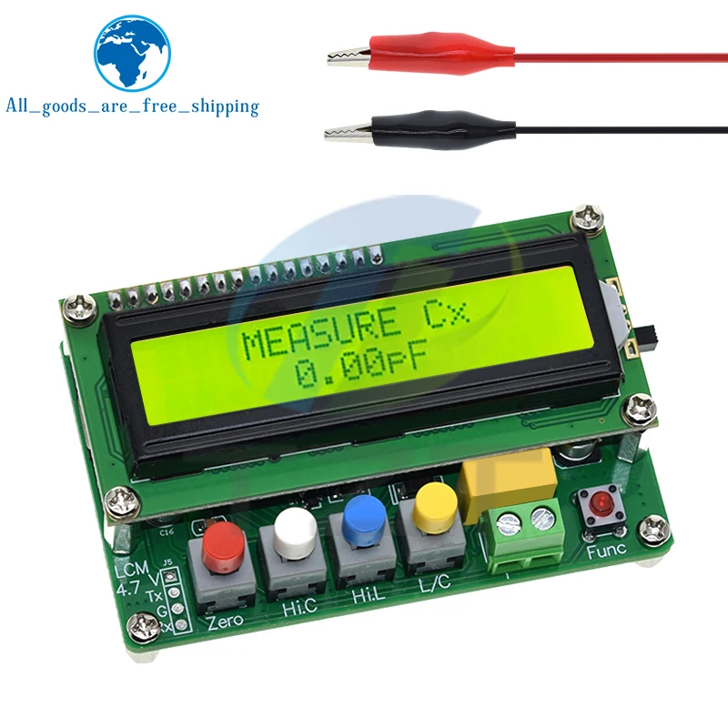 TZT-Medidor de inductancia de capacitancia LCD Digital LC-100A, medidor LC 1pF-100mF 1uH-100H, pantalla LCD de alta precisión, totalmente funcional