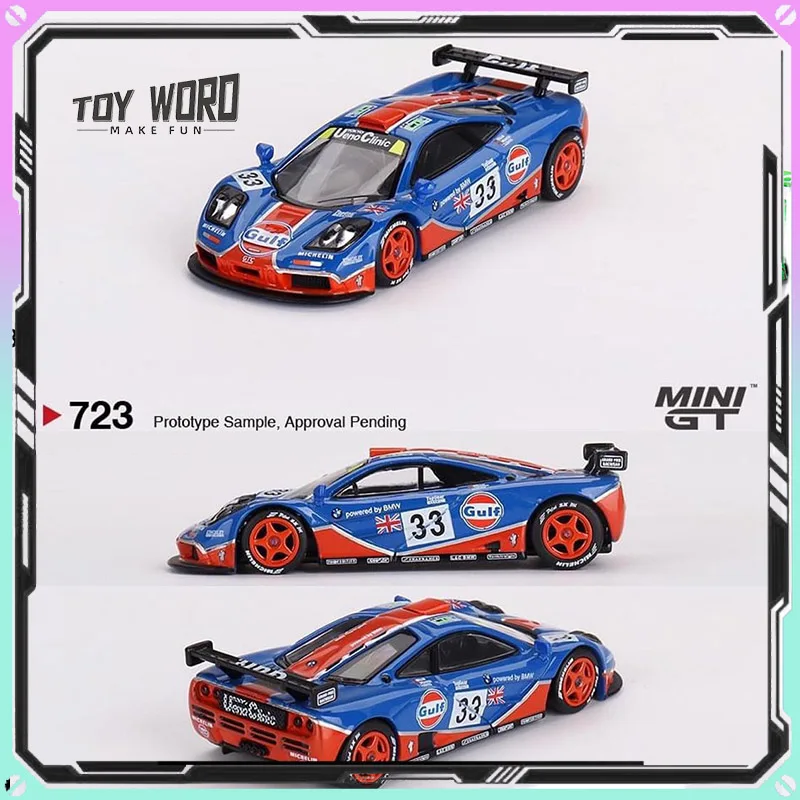 Модель автомобиля Mini Gt 1/64 McLaren F1 McLaren GTR Gulf 33, модель автомобиля из сплава, имитация орнамента, модель на заказ, подарок для мальчика