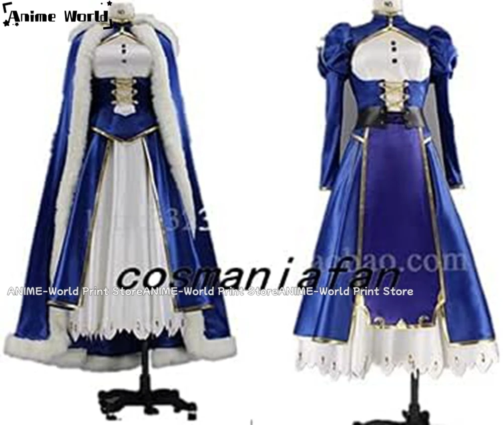 《Custom Size》Artoria Pendragon Saber Cosplay Fate Stay Night UBW Fate Zero Sword Cosplay Costume with Cloak