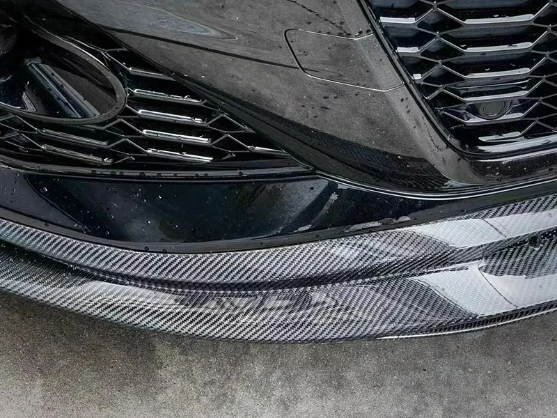 طقم ألياف الكربون الفاخر RS4 B9-Fit مع موزع LED (الشفة الأمامية + التنانير الجانبية) #6