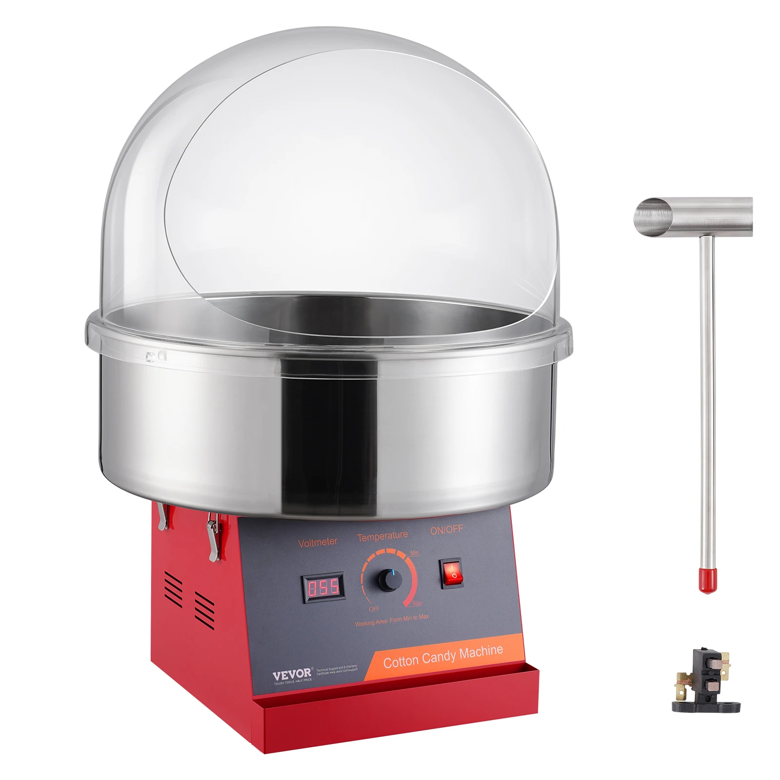 SucceBuy Elektrische Suikerspin Machine Candy Floss Maker Commerciële Suikerspin Machine Roestvrijstalen Kom en Suiker Scoop - afbeelding 2