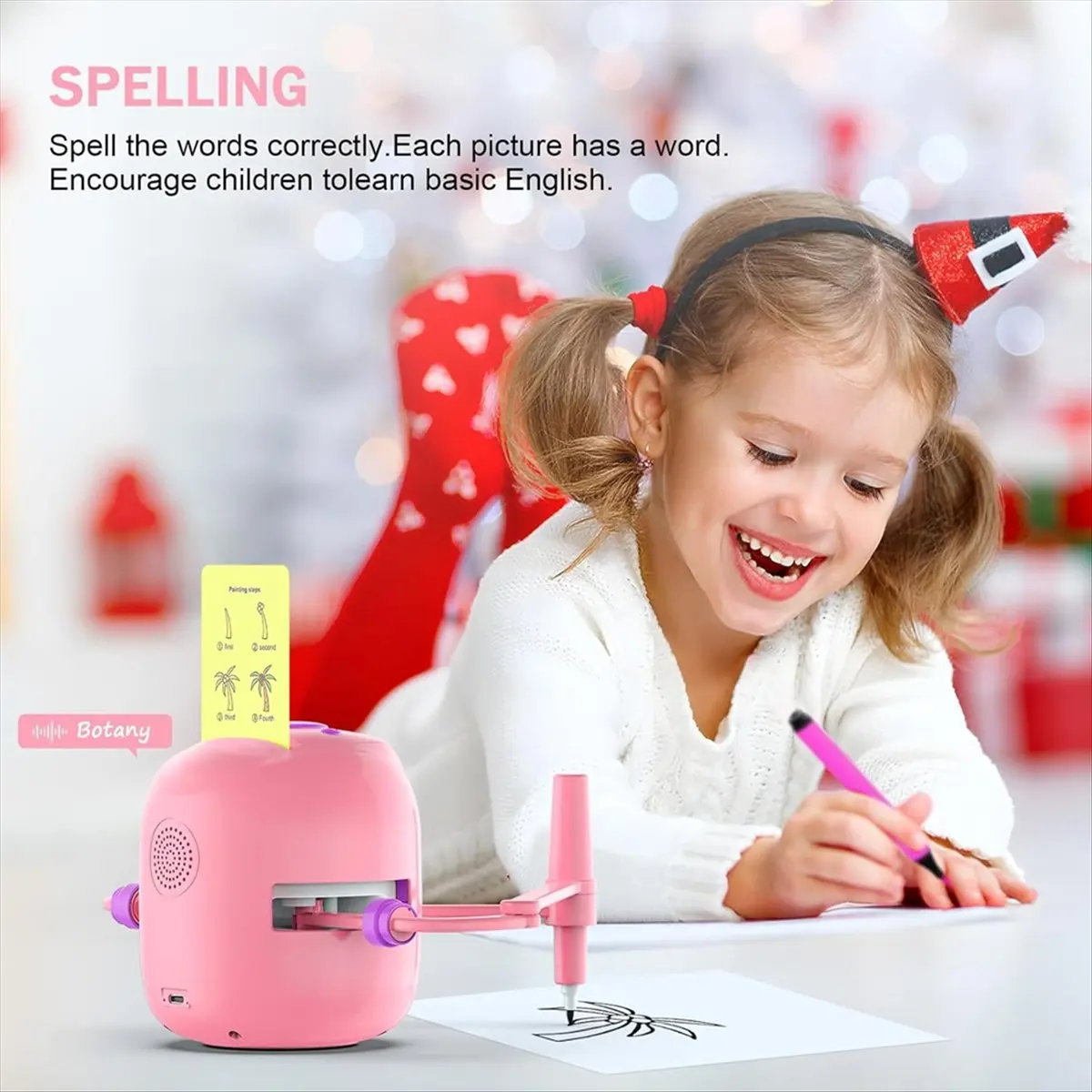 【Today-Only!】Children'S Intelligent Painting Robot, an Ideal Gift for Children over 5 Years Old,Pink